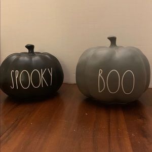 Rae Dunn spooky and boo pumpkins